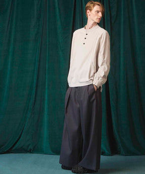 4 Colors Chambray Washable Wool Baggy Wide Pants