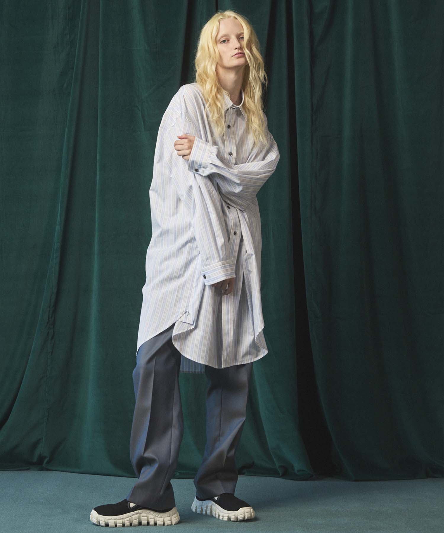 [Sales open at 12:00 on Saturday, September 13th] [Italian Dead Stock Fabric] Prime-Over Maxi Shirts Coat