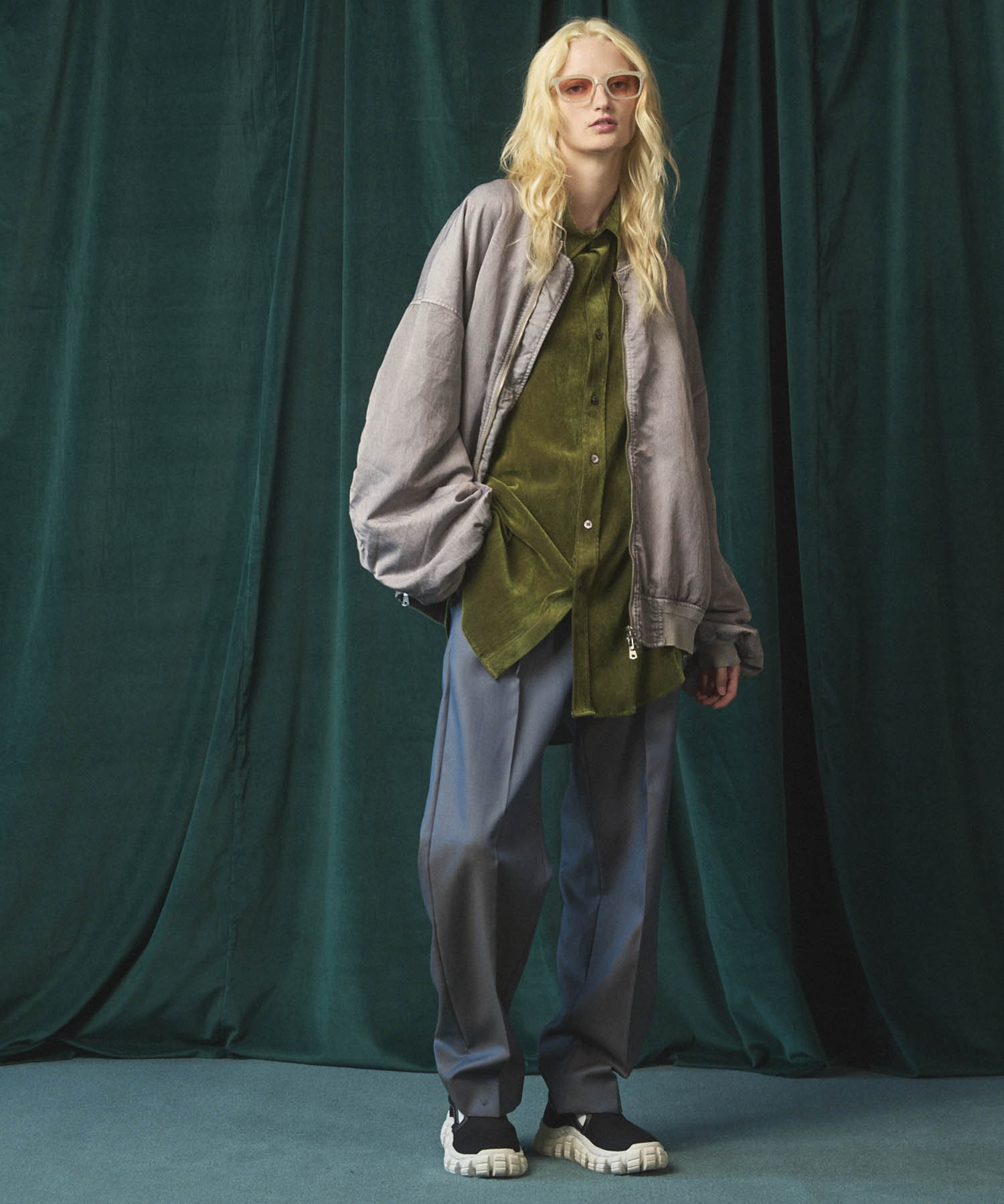 4 색 샹 브레이 세탁 가능한 양모 원은 직선 바지