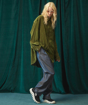 4 색 샹 브레이 세탁 가능한 양모 원은 직선 바지