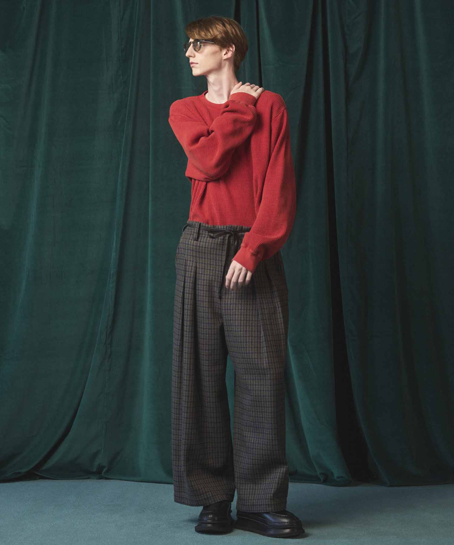 Prime-Over Crew Neck Long Sleeve Waffle T-Shirt