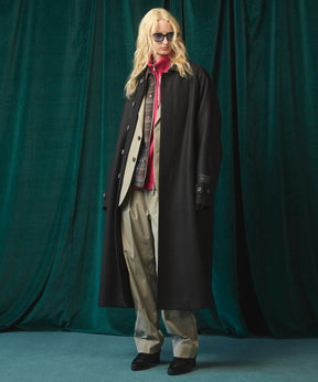 Super140s Prime-Over Melton Balmachan Coat