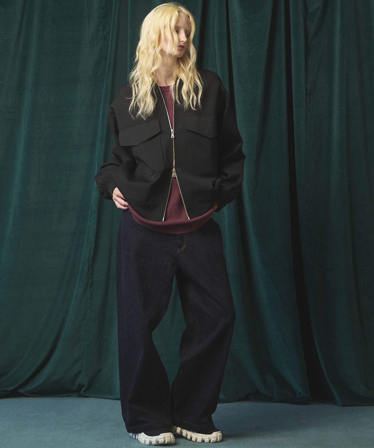 [25AW PRE-ORDER] Prime-Over Double Pocket Knit Zip Blouson