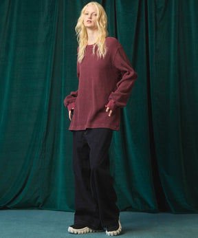 Prime-Over Crew Neck Long Sleeve Waffle T-Shirt