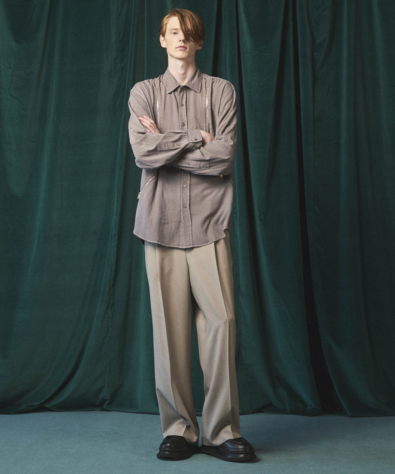 [25AW PRE-ORDER] Prime-Over Curved Zip Regular Collar Shirt