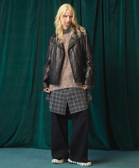 Dress-Fit Sheep Leather Double Rider Jacket