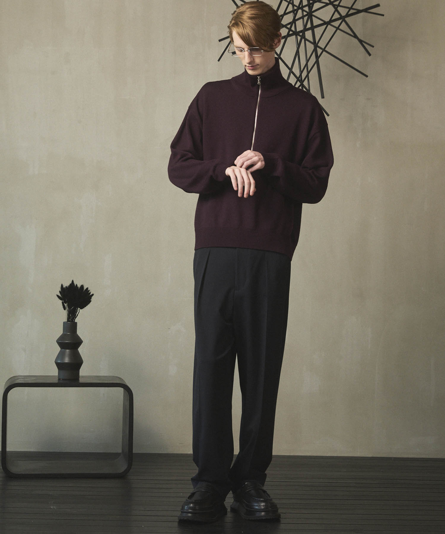 [25AW PRE-ORDER] Cashfeel Extra Fine Merino Wool Prime-Over Half Zip Knit Pullover