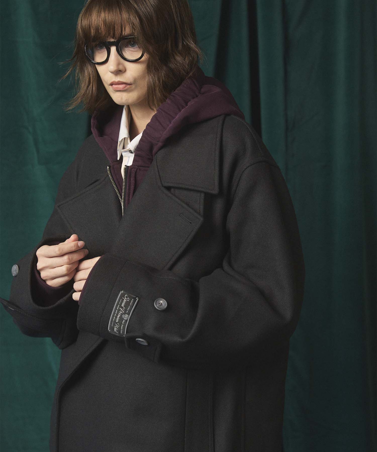 Super140s Prime-Over Melton Double Breasted Coat