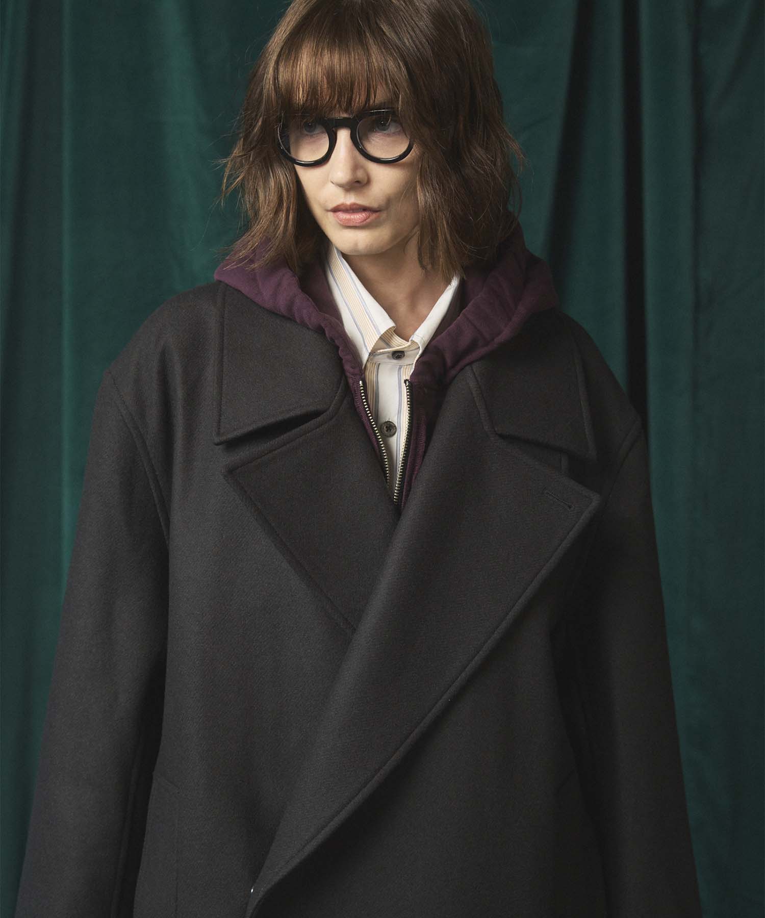 Super140s Prime-Over Melton Double Breasted Coat