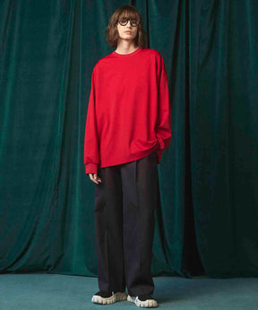 4 Colors Chambray Washable Wool Prime-Wide One Tuck Wide Pants