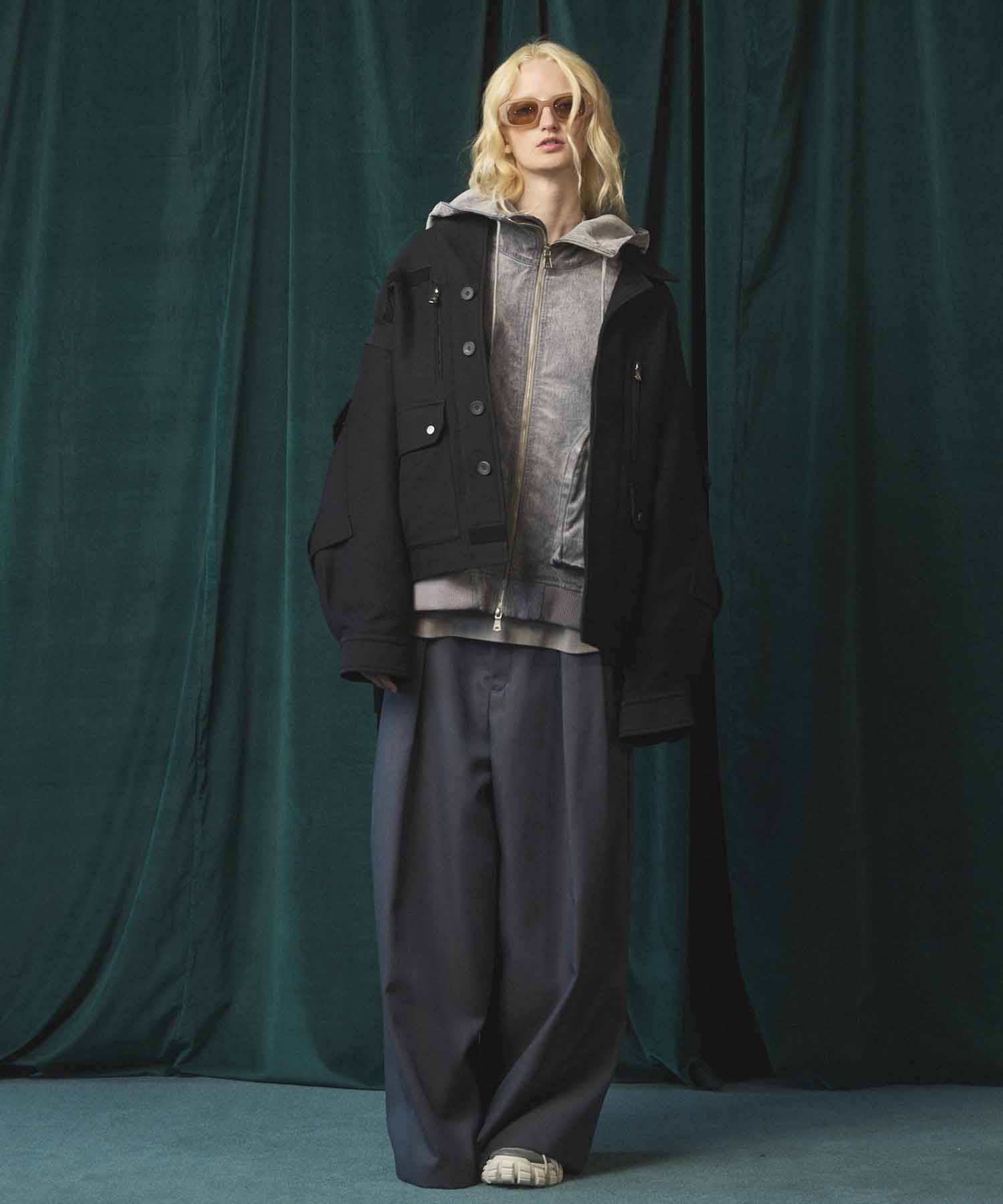 4 Colors Chambray Washable Wool Baggy Wide Pants