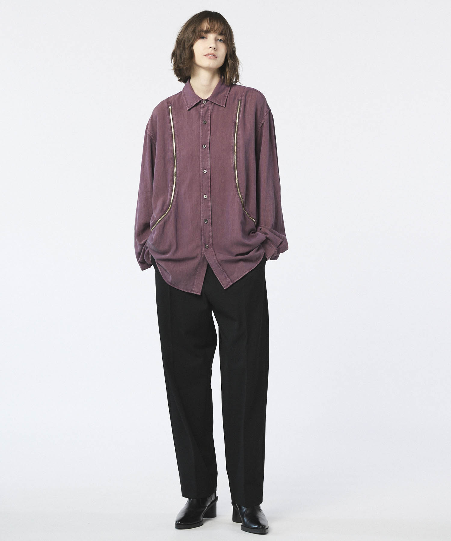 [25AW PRE-ORDER] Prime-Over Curved Zip Regular Collar Shirt