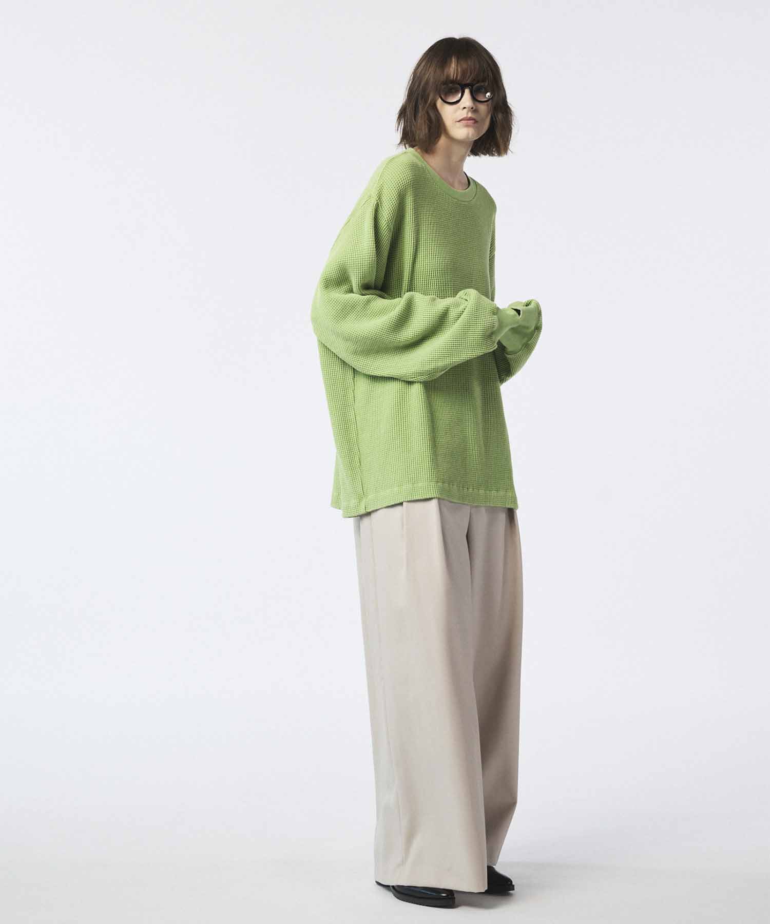 Prime-Over Crew Neck Long Sleeve Waffle T-Shirt