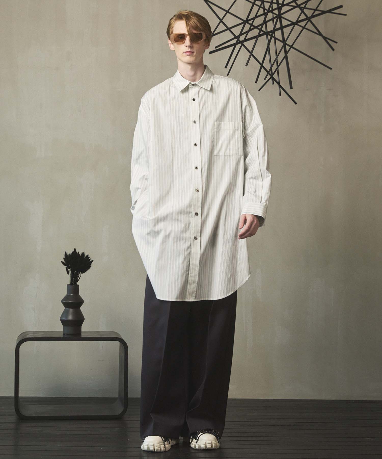 [Sales open at 12:00 on Saturday, September 13th] [Italian Dead Stock Fabric] Prime-Over Maxi Shirts Coat