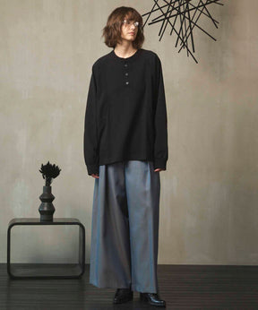 4 Colors Chambray Washable Wool Baggy Wide Pants