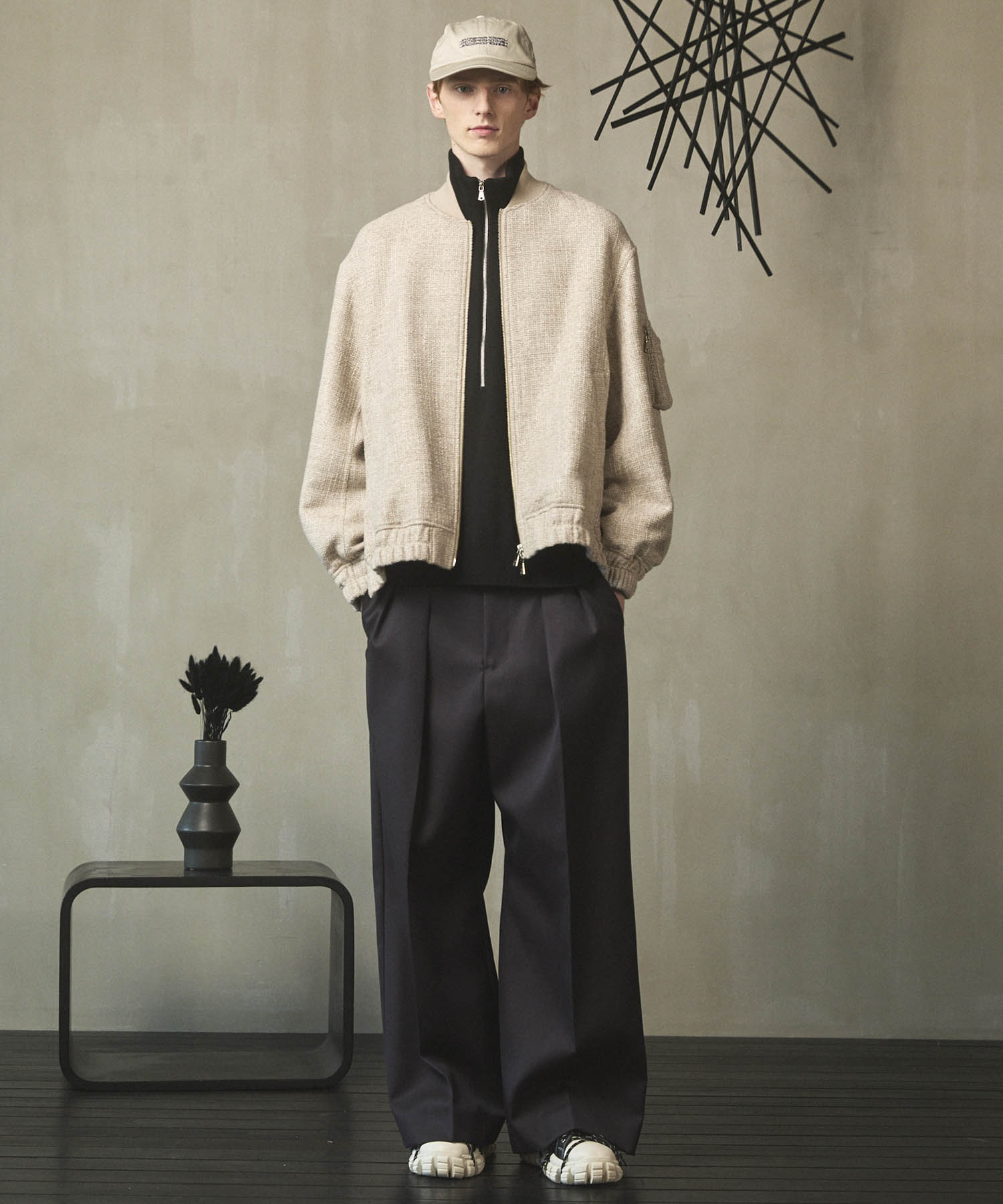 [25AW PRE-ORDER] Cashfeel Extra Fine Merino Wool Prime-Over Half Zip Knit Pullover