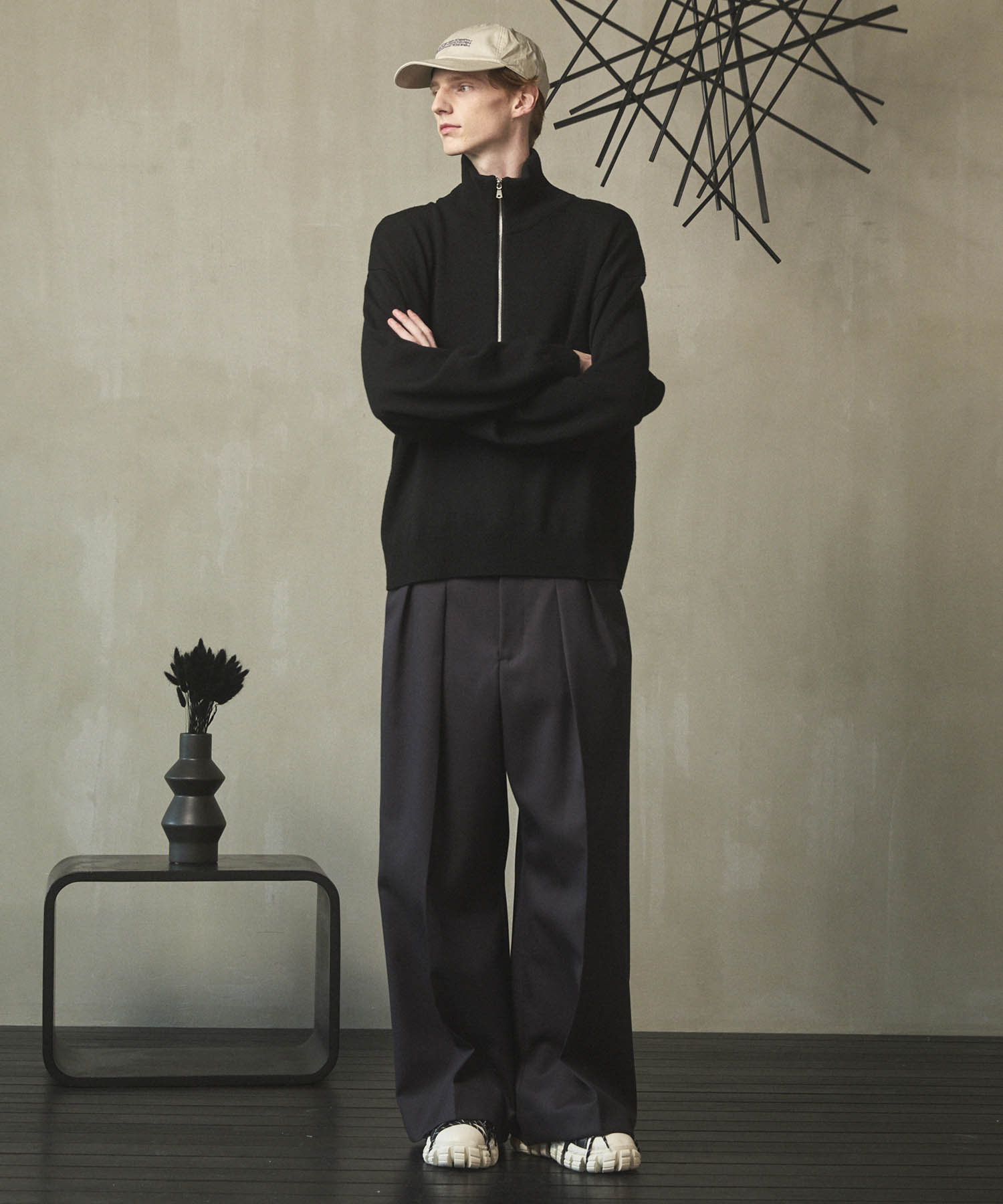 [25AW PRE-ORDER] Cashfeel Extra Fine Merino Wool Prime-Over Half Zip Knit Pullover