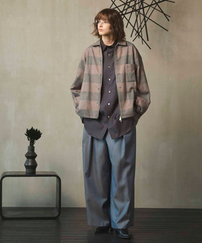 4 Colors Chambray Washable Wool Baggy Wide Pants