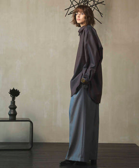 4 Colors Chambray Washable Wool Baggy Wide Pants