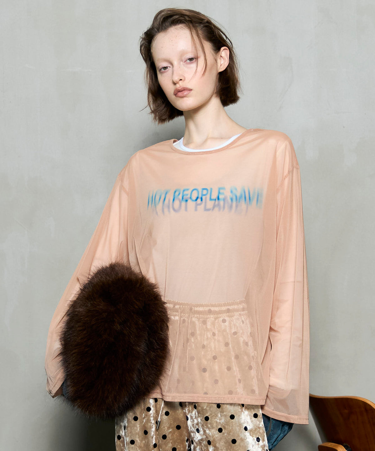 Sheer Layered Long Sleeve T-shirt