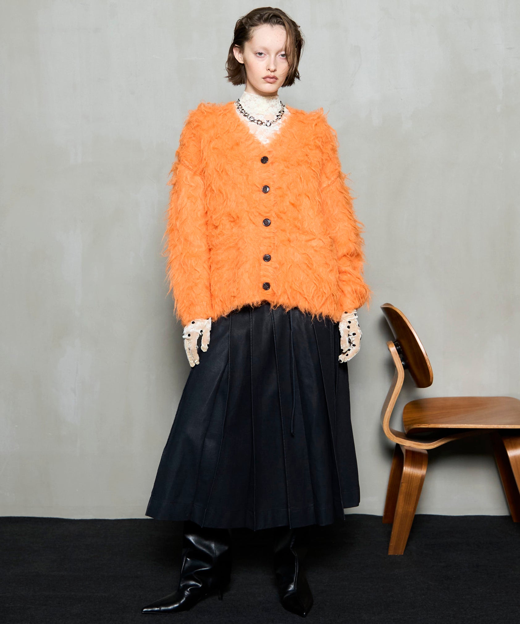 [25Winter预购]素食皮革中长裙