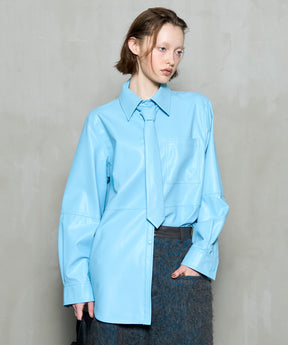 【25WINTER PRE-ORDER】Vegan Leather Tie Shirt