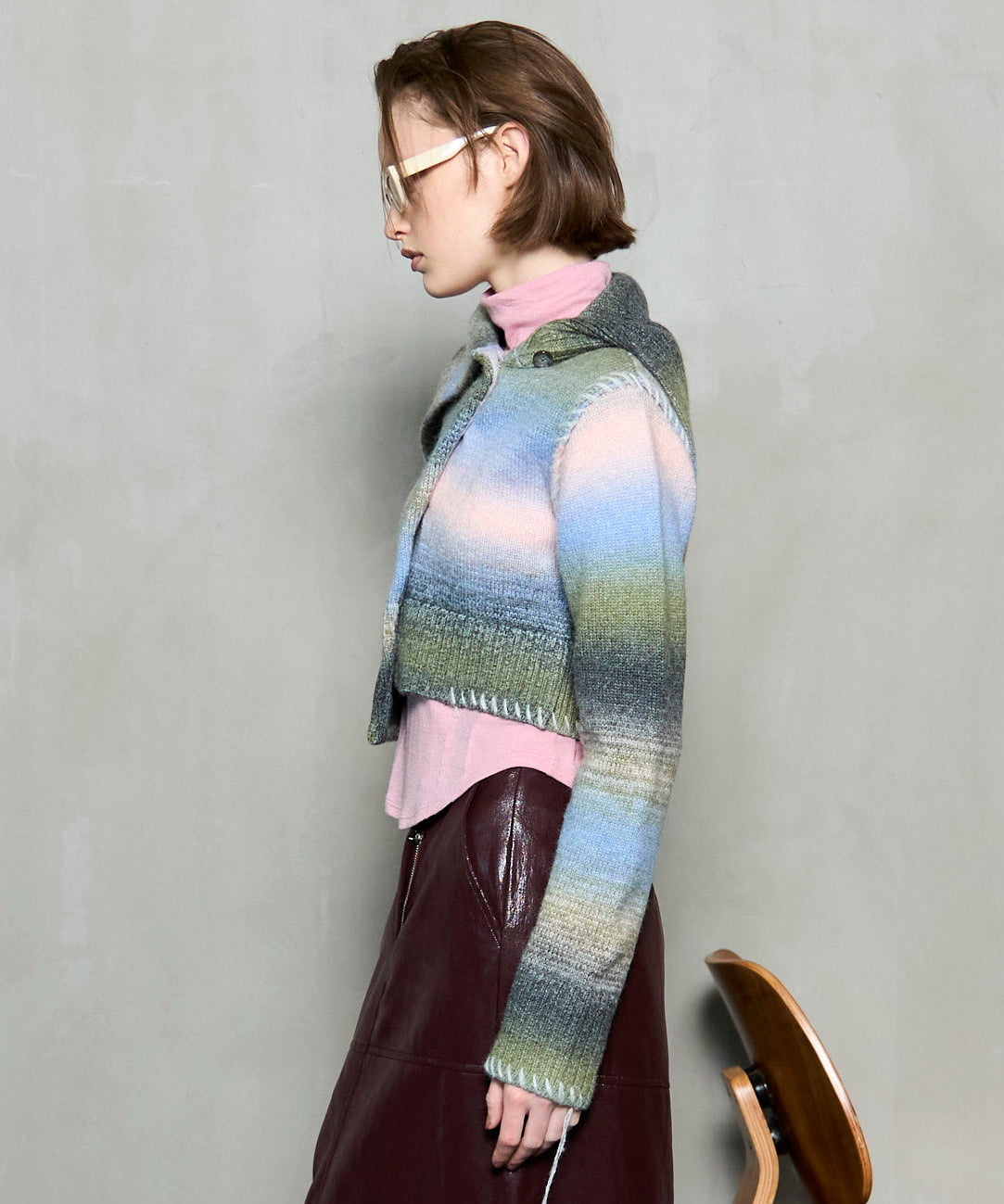 25WINTER preorder Asymmetry kasuri Knit Cardigan