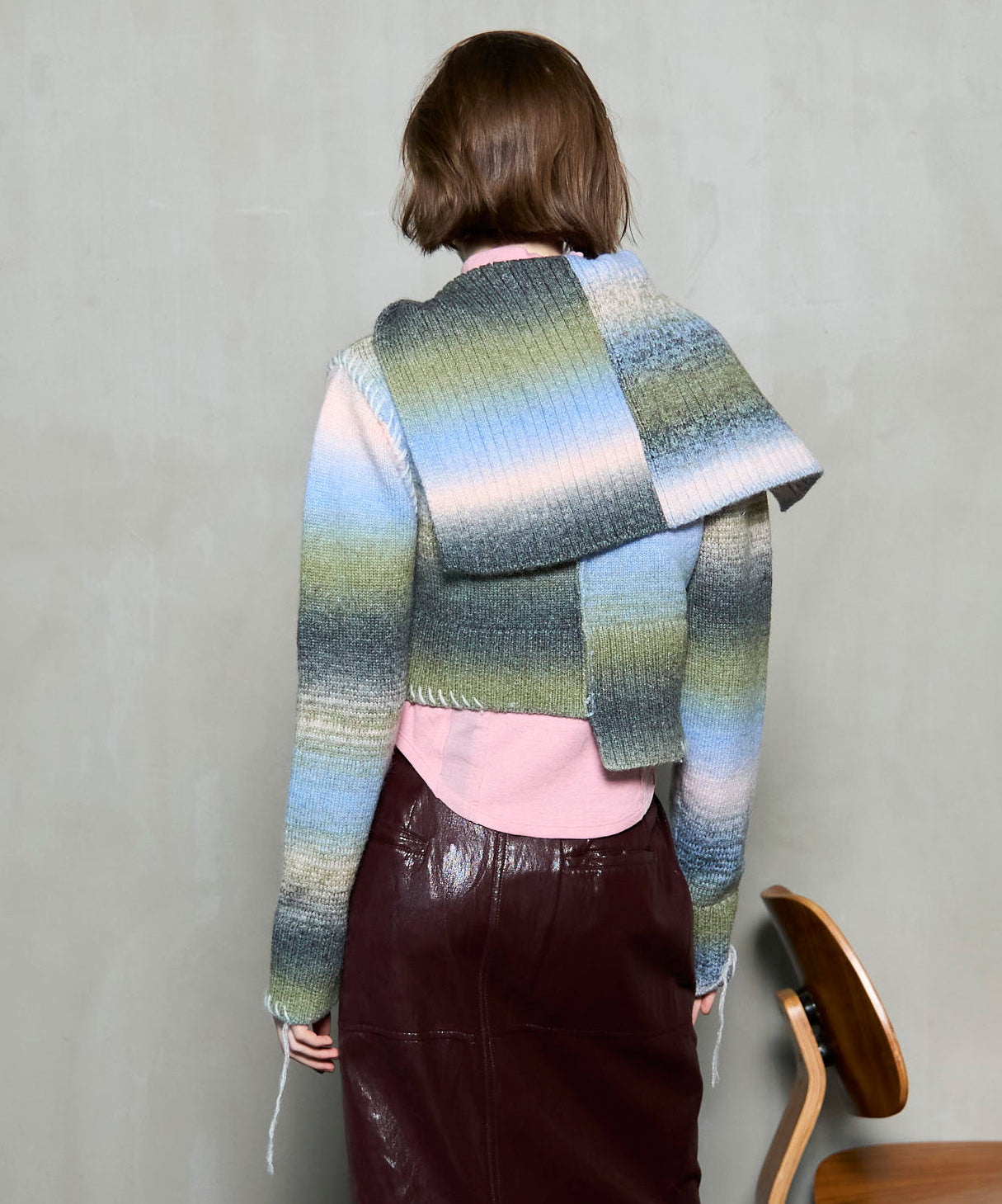 25WINTER preorder Asymmetry kasuri Knit Cardigan