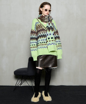 [25周期预订] Mokemoke Argyle针织套头衫