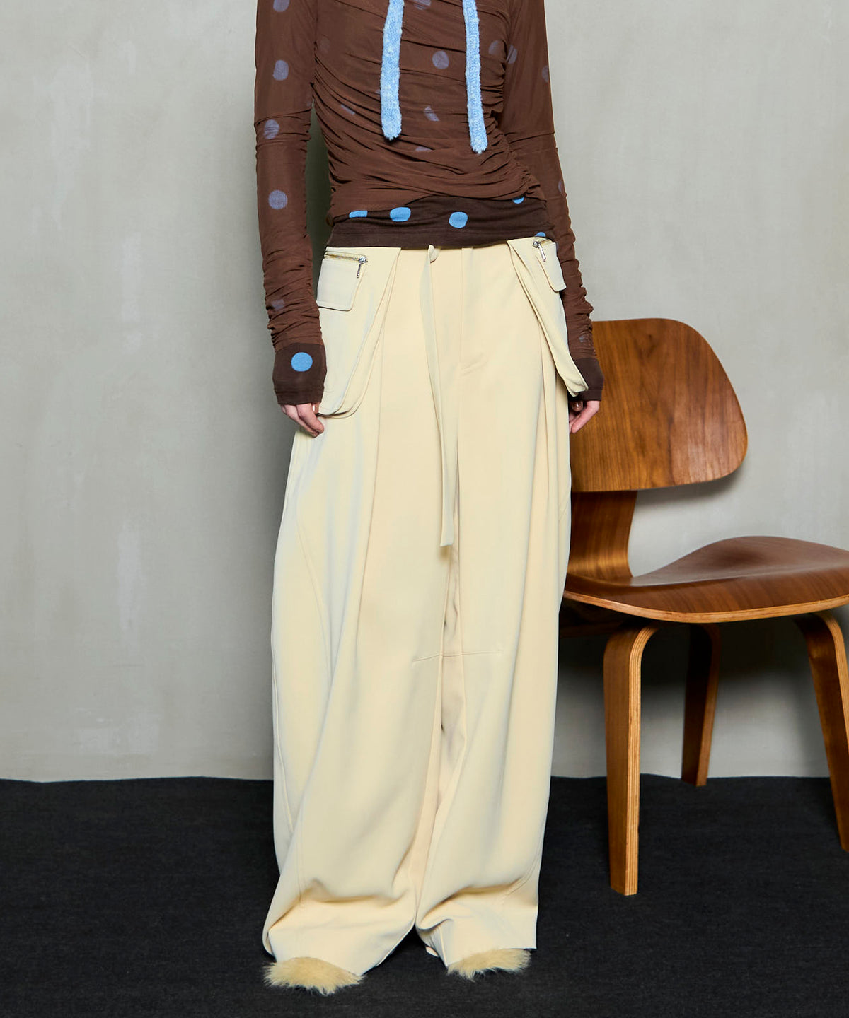 Pocket Belt Double Cross Pants