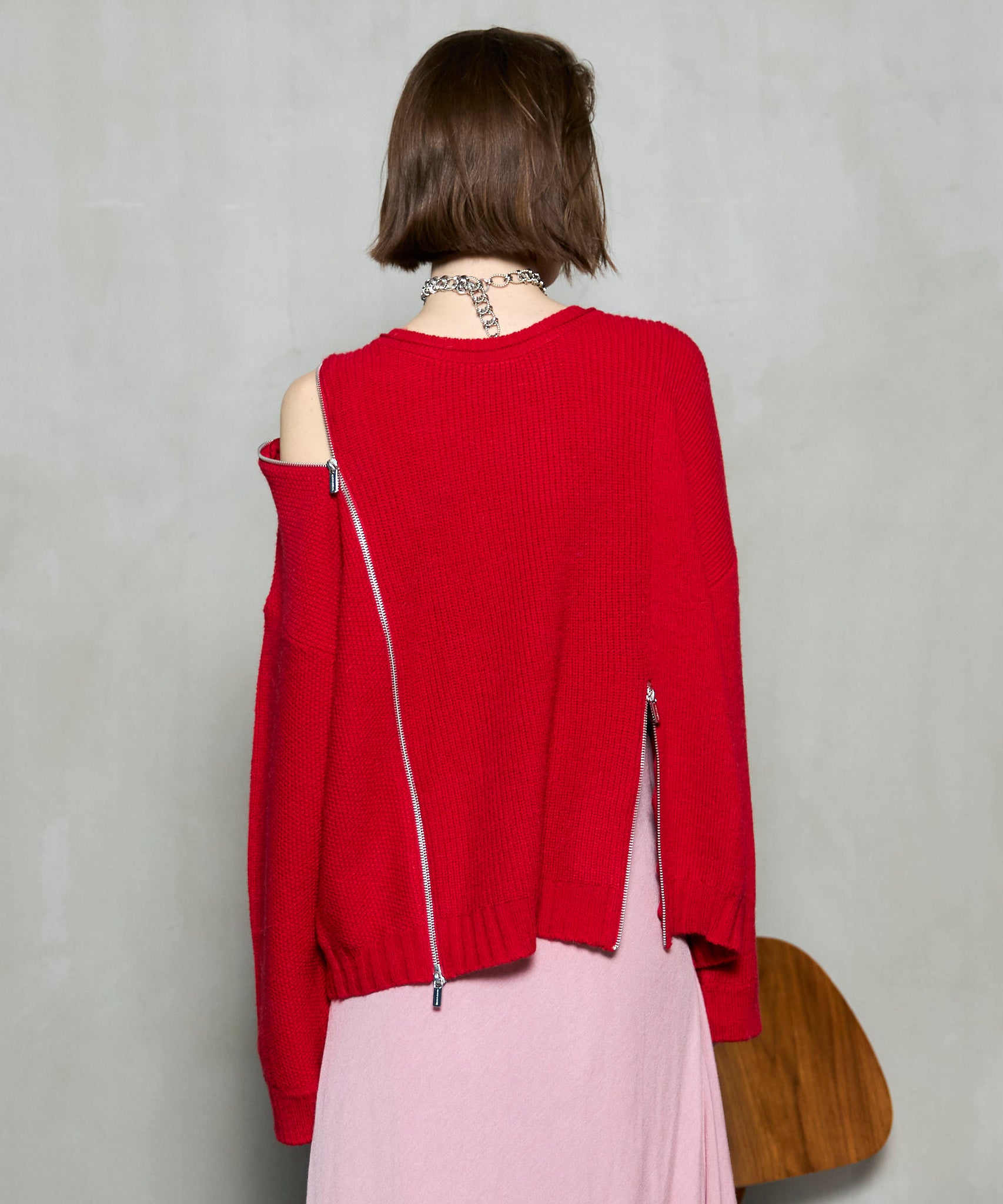 [25winter 선주문] 긴 지퍼 니트 풀오버