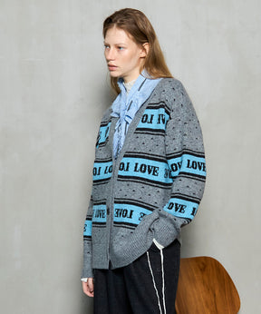 [25WINTER PRE-ORDER] LOVE Jacquard Cardigan