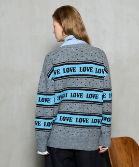[25WINTER PRE-ORDER] LOVE Jacquard Cardigan