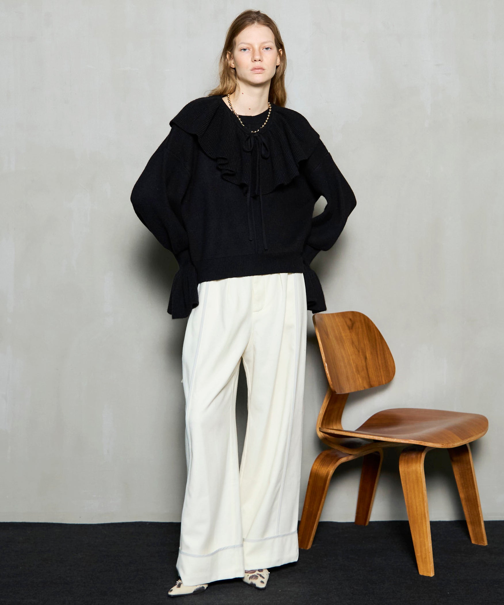 [25winter preoder] 2way ruffle collar 니트