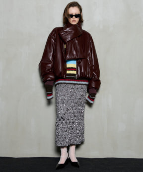 【25WINTER PRE-ORDER】Metallic Shirring Skirt