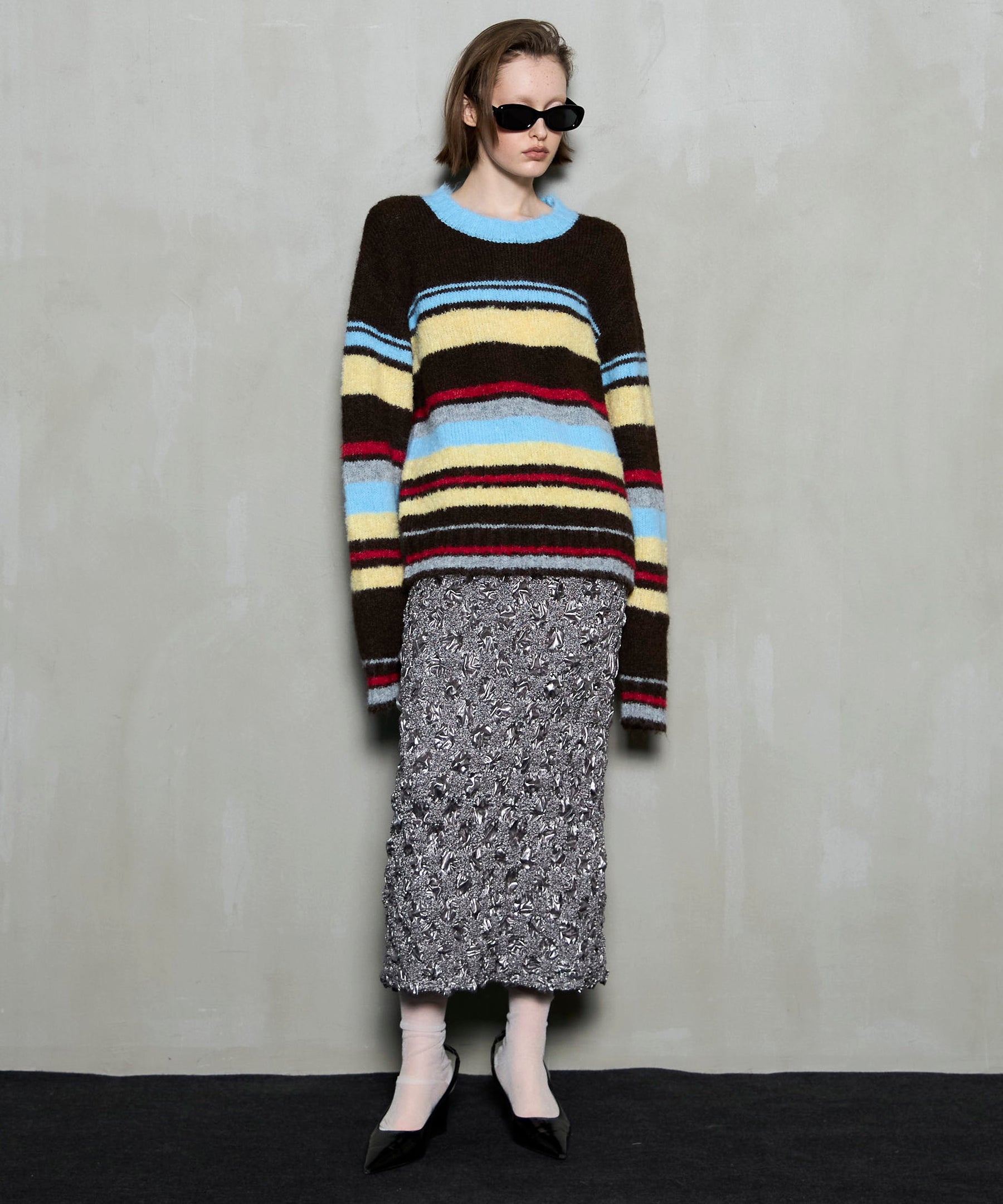 Multi-border Knit Top