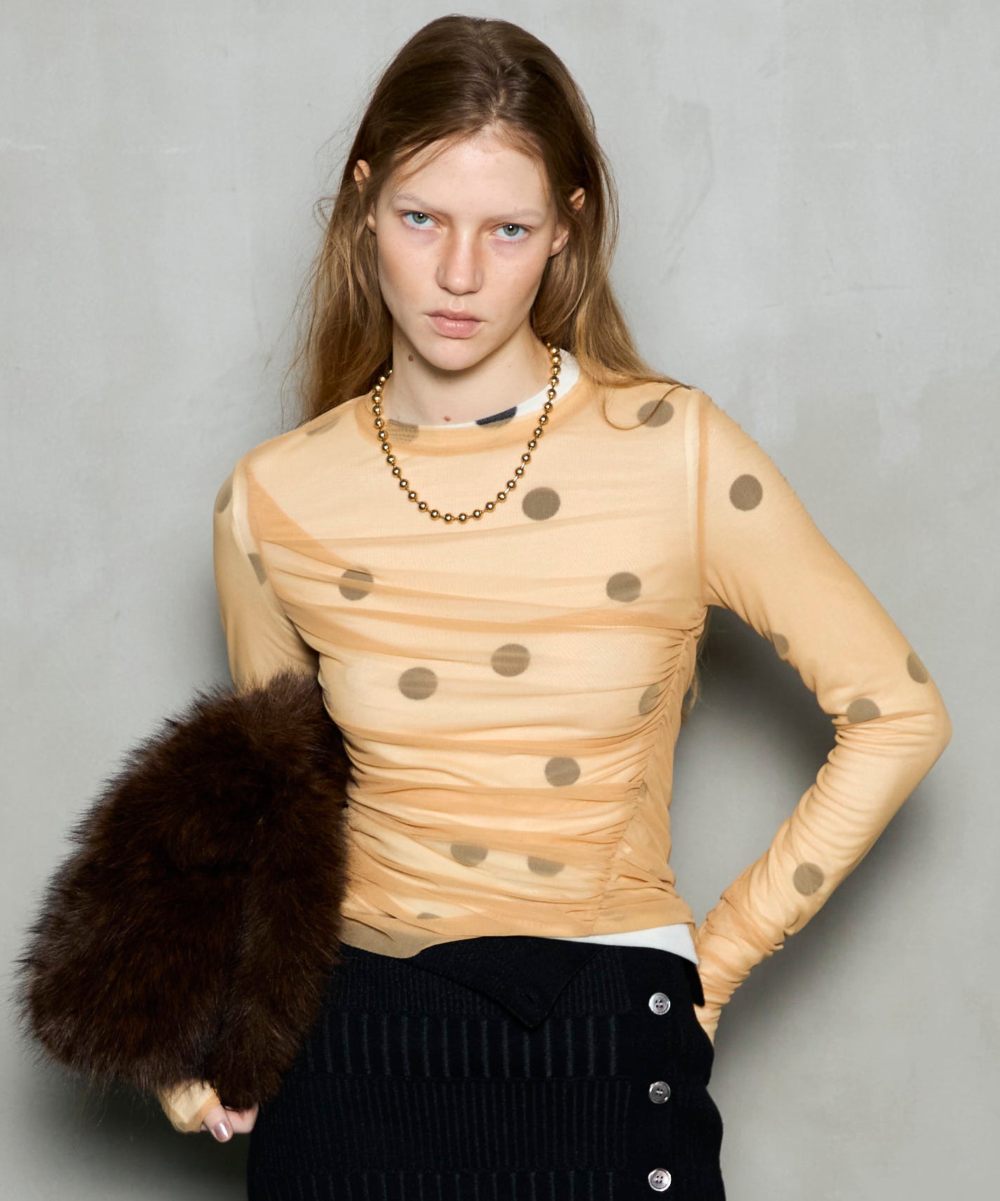 トップス MESH LAYERED TOP Aligne Phoenix Mesh Long Sleeve Layered Top | Parallel