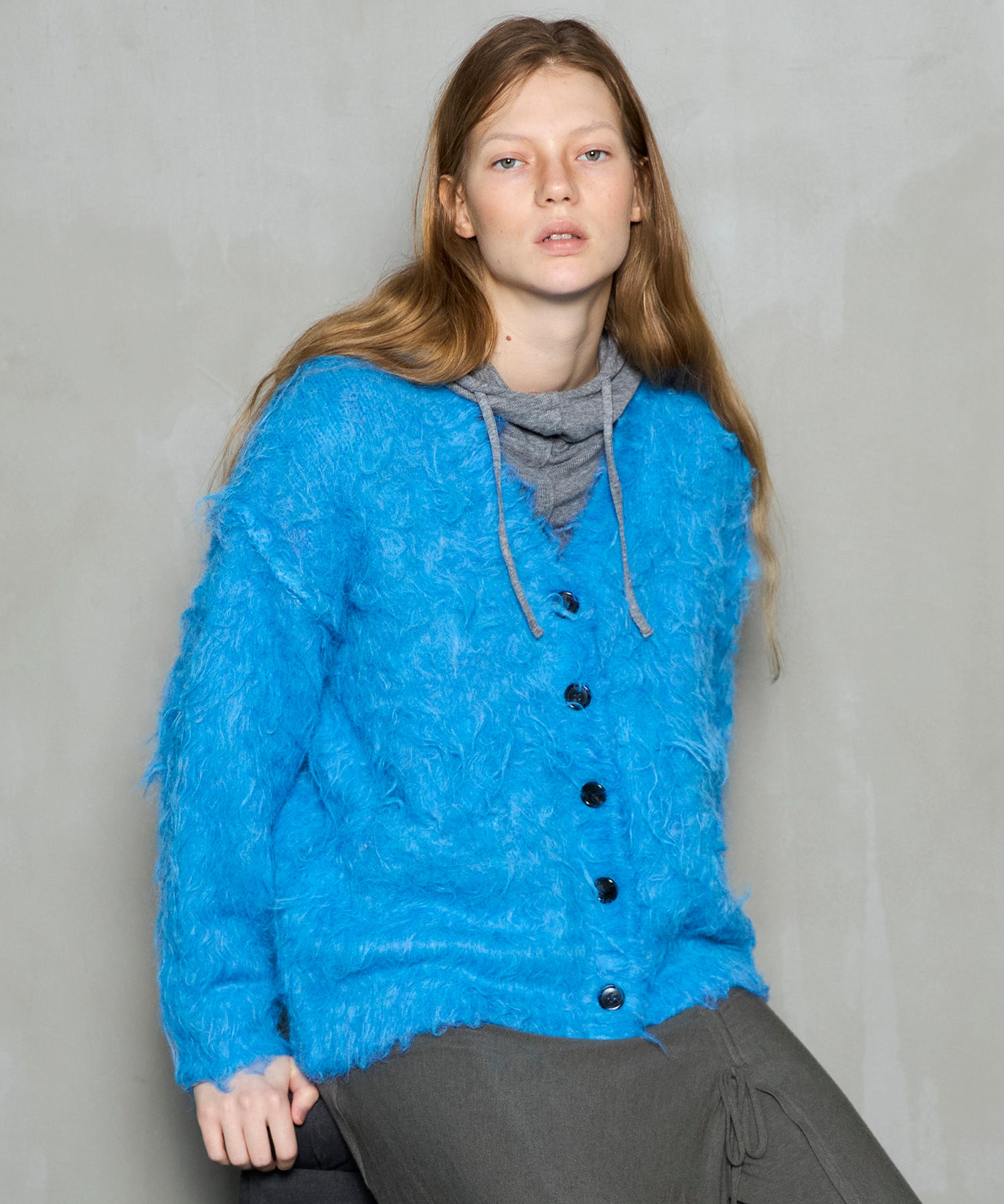 Fluffy Shaggy Knit Cardigan