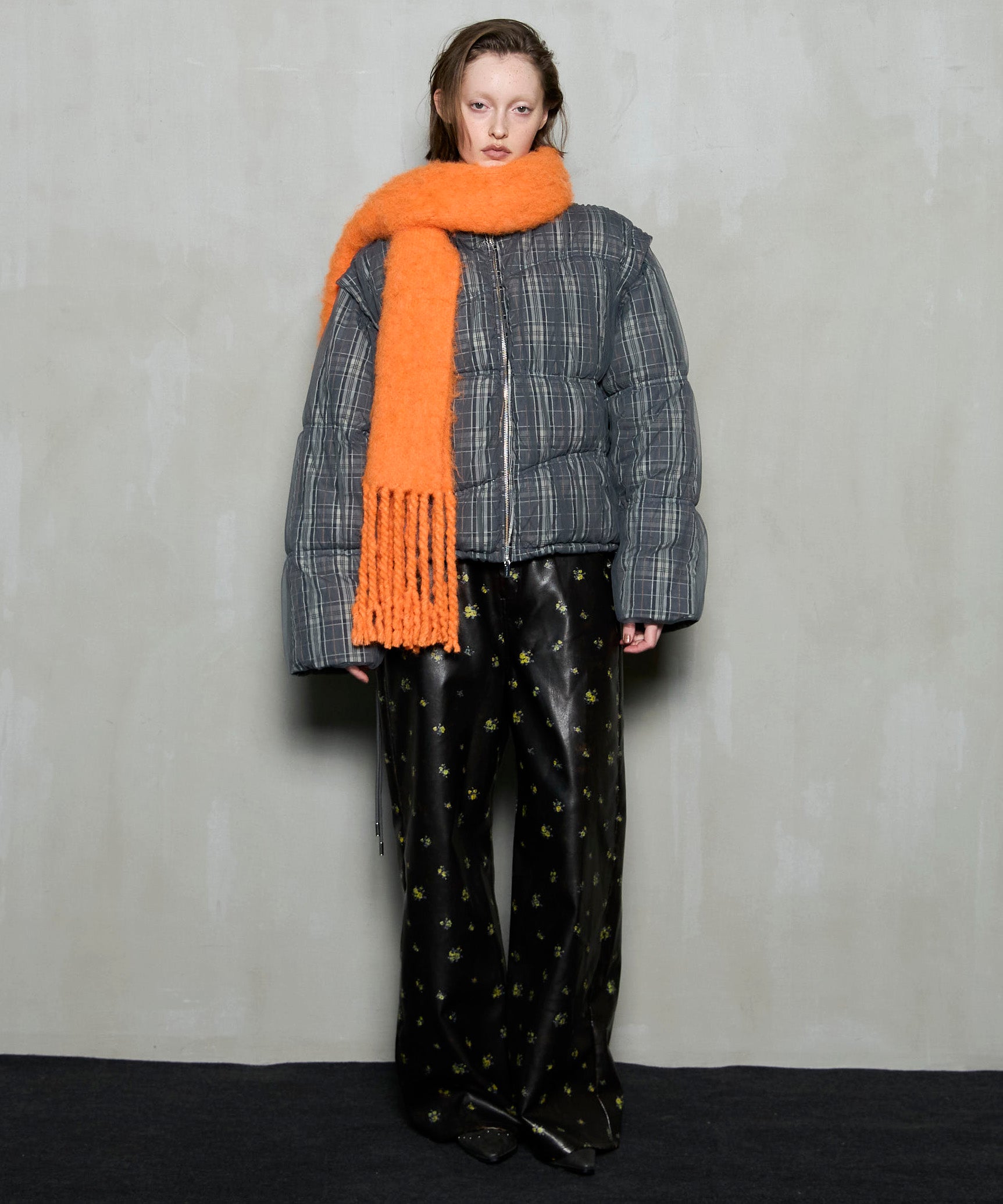 [25winter preoder] Wave Shirring Tulle Puffer Jacket