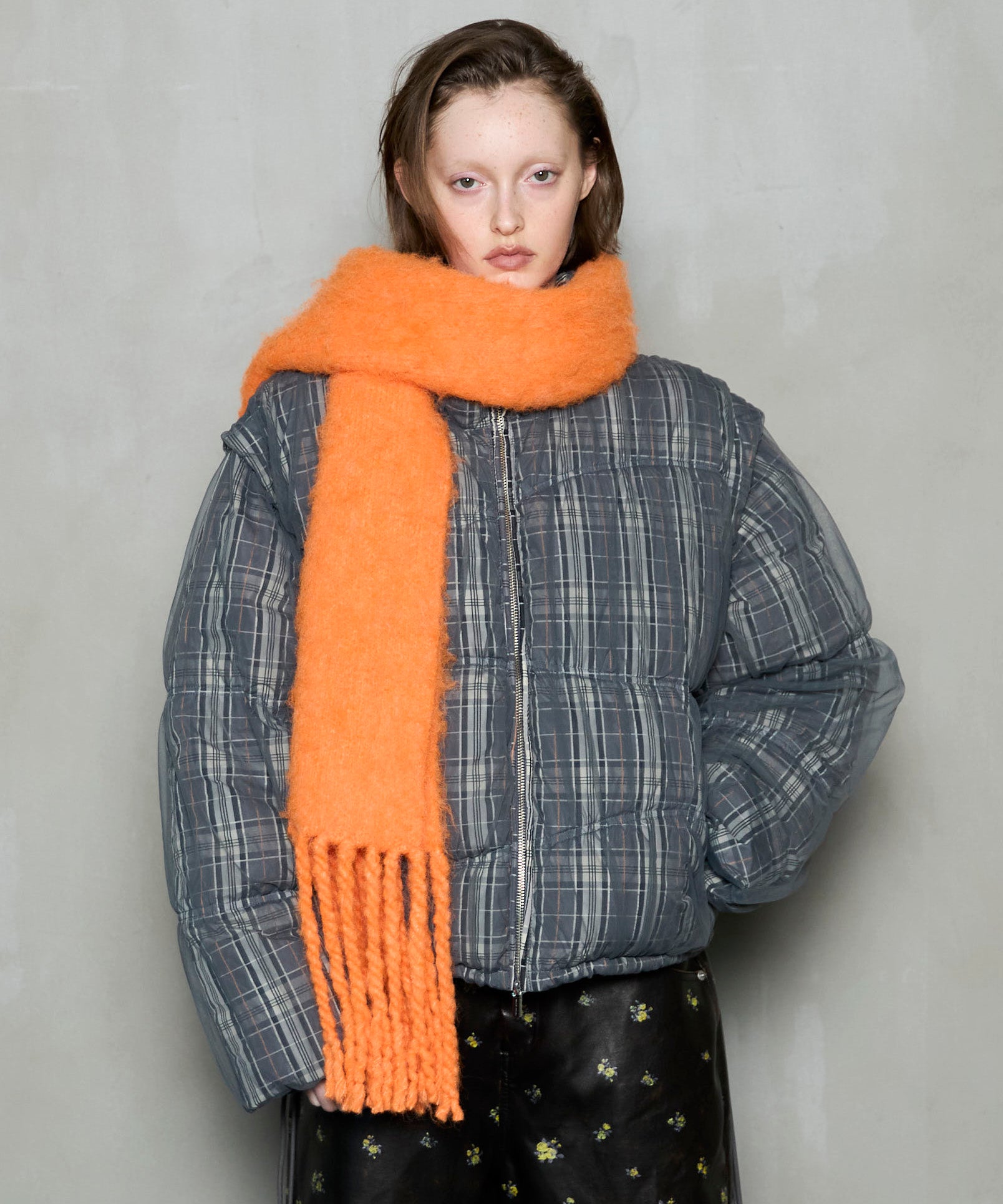 [25winter preoder] Wave Shirring Tulle Puffer Jacket