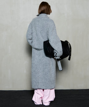 [25WINTER PRE-ORDER] Ribbon Collar Shaggy Long Coat