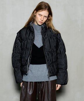 [25winter preoder] Wave Shirring Tulle Puffer Jacket