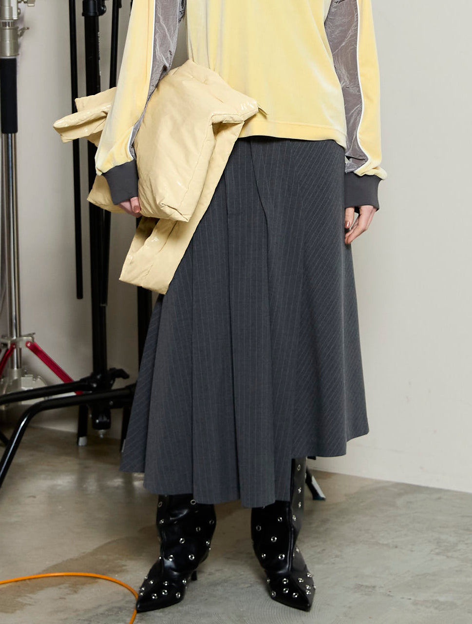 Asymmetry Tucked Midi Skirt