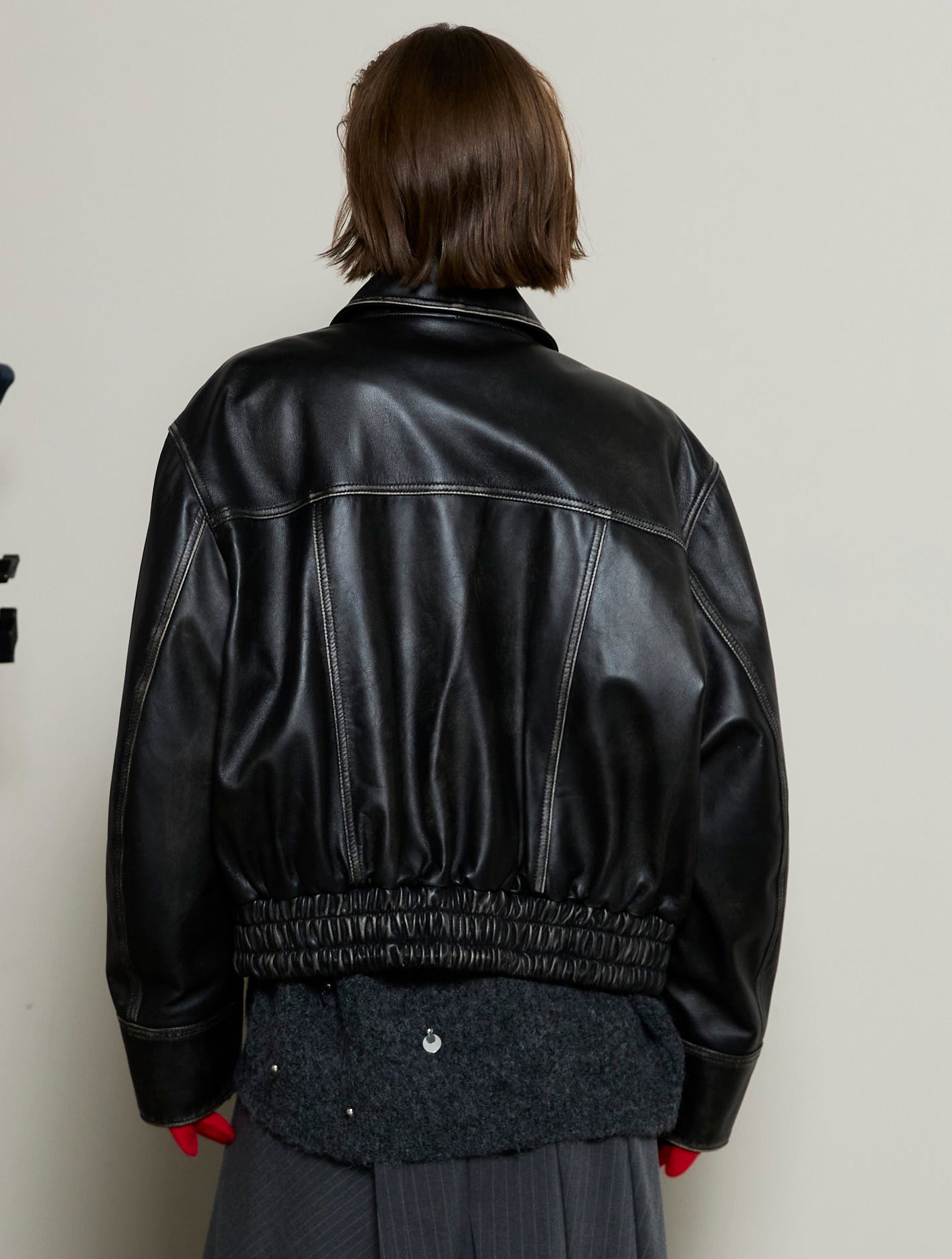 [25周期预订]真正的皮革拉链布鲁森