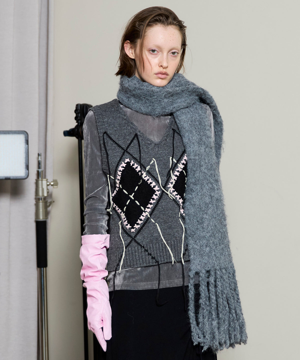 Stitch Argyle Knit Vest