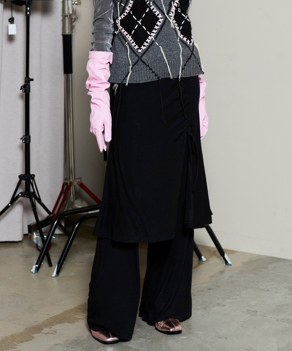 Angle Wool Skirt Pants