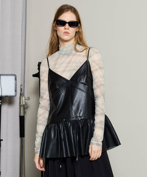 [25WINTER PRE-ORDER] Vegan Leather Peplum Tunic