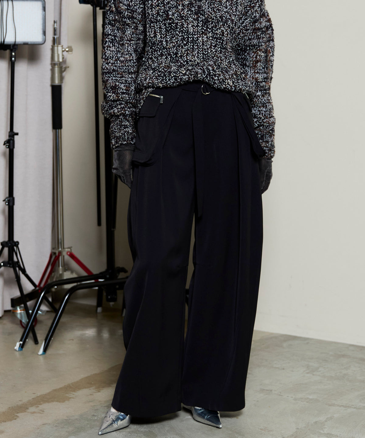 Pocket Belt Double Cross Pants