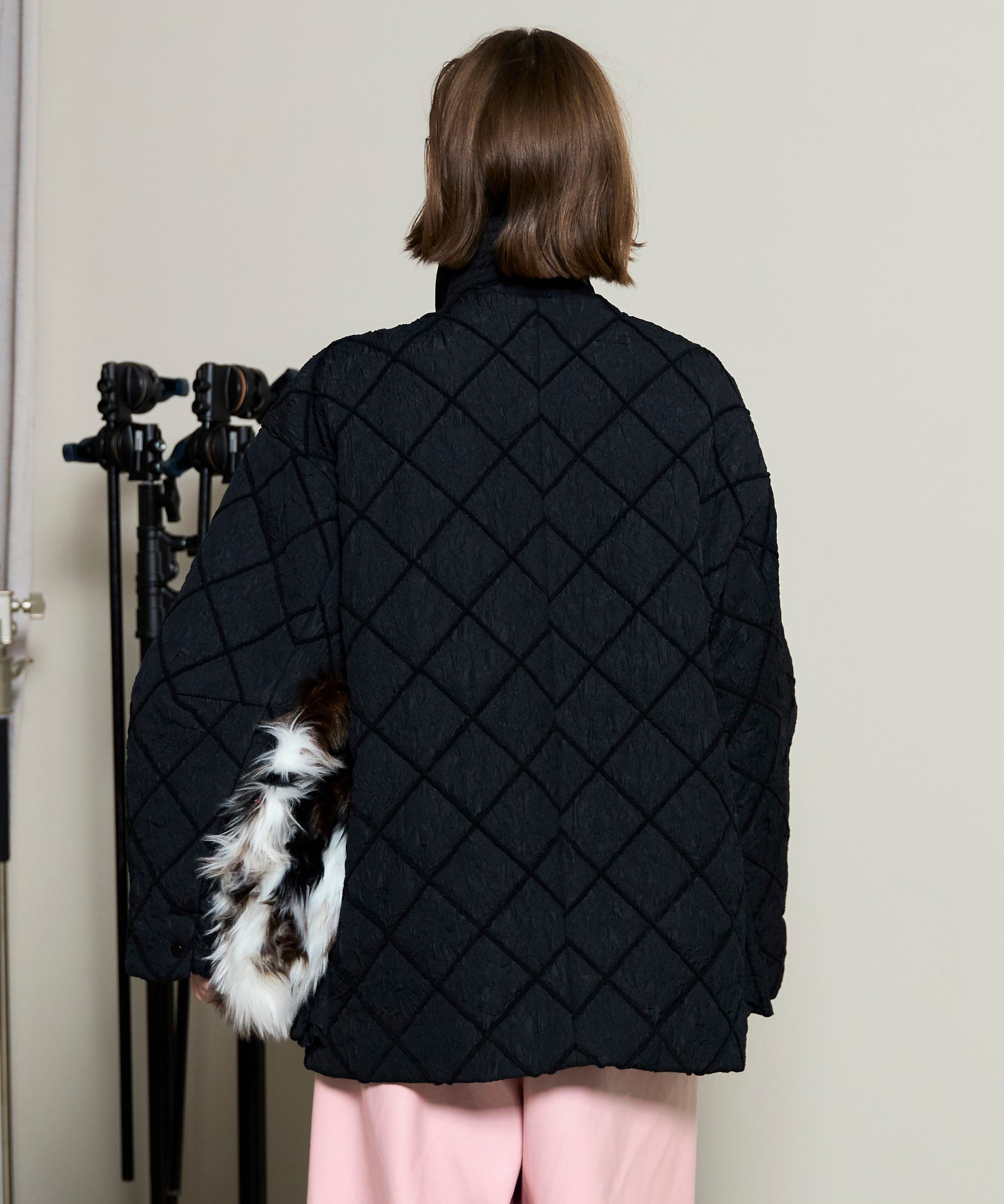 [25WINTER PRE-ORDER] Multi Fabric Mole Quilted Blouson