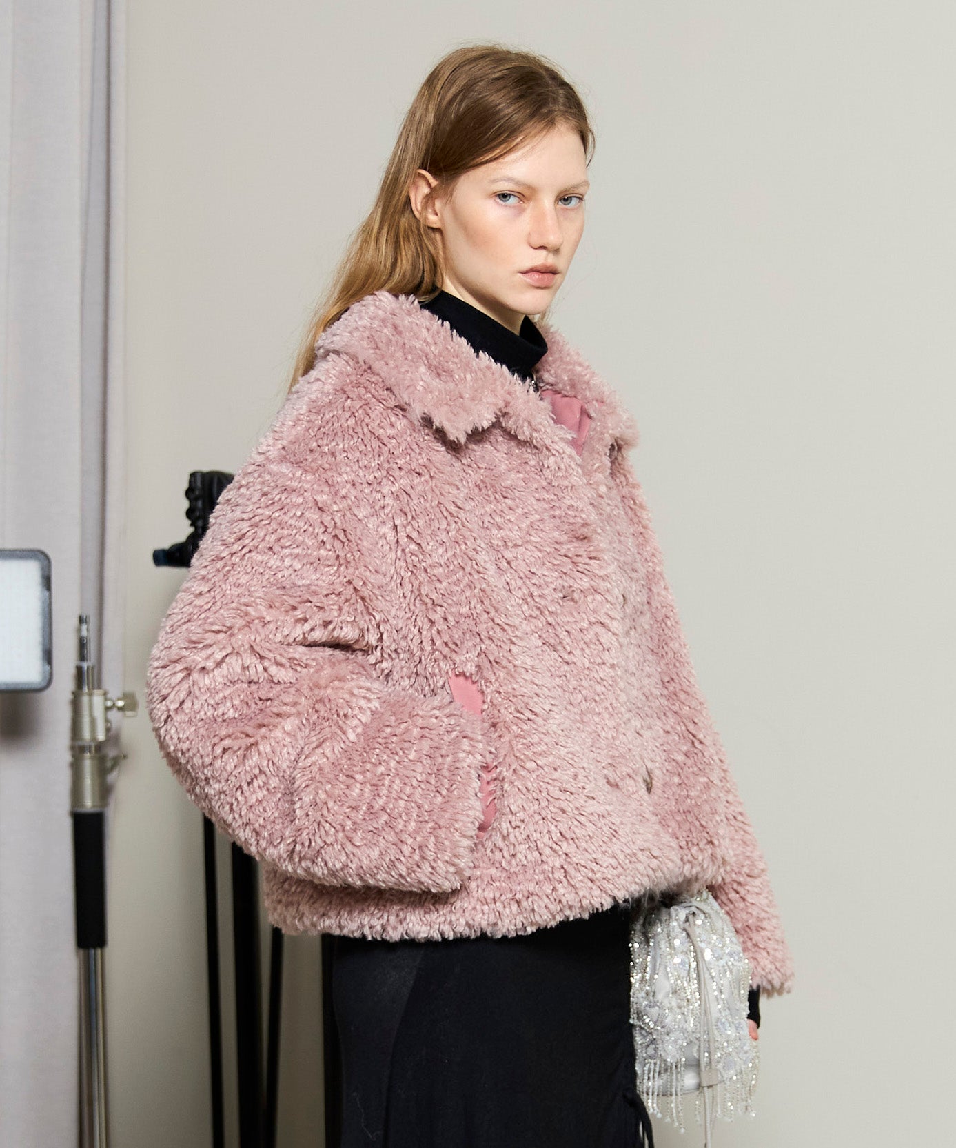 muguet volume fake fur coat ピンク muguet volume fake fur coat（pink）